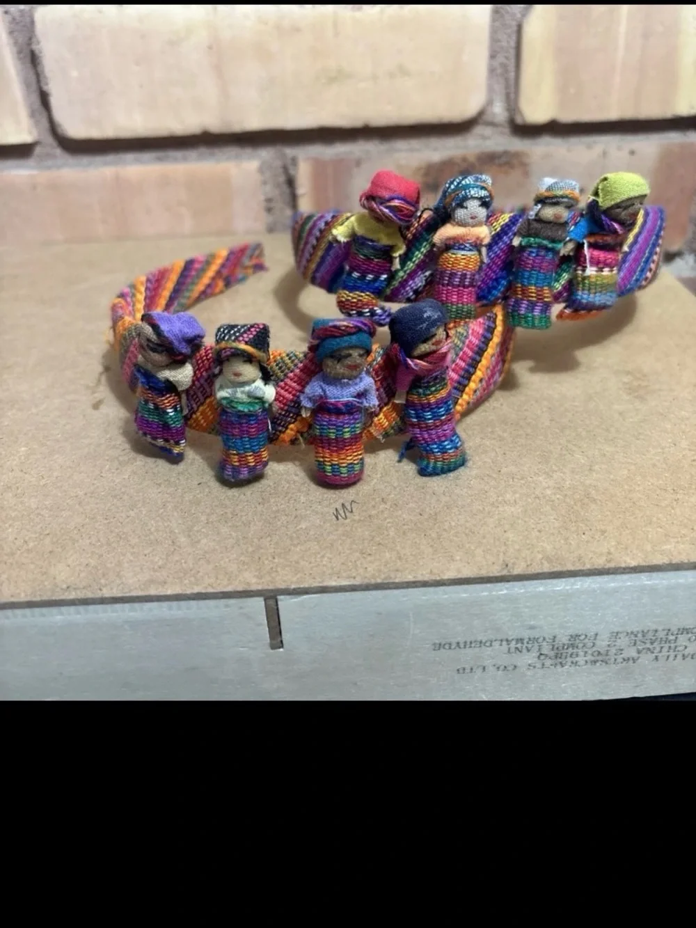 2 Bright Colorful Girl's Weaved Cloth Hair Headband Worry Dolls